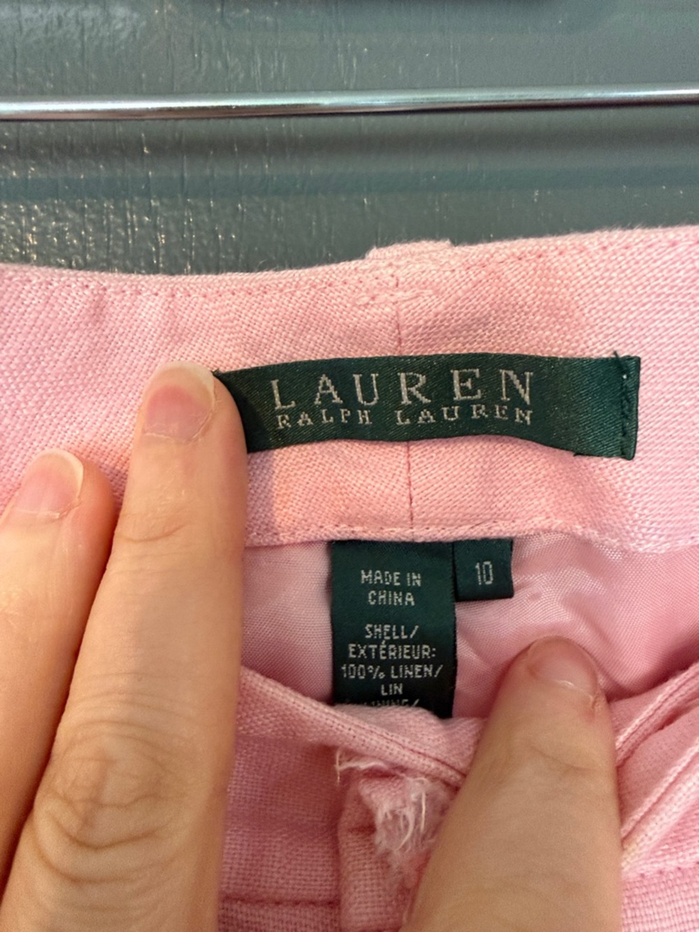 Ralph Lauren Pink Linen Straight Pants - Picture 2 of 4